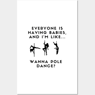 Funny Pole Dancing Design Posters and Art